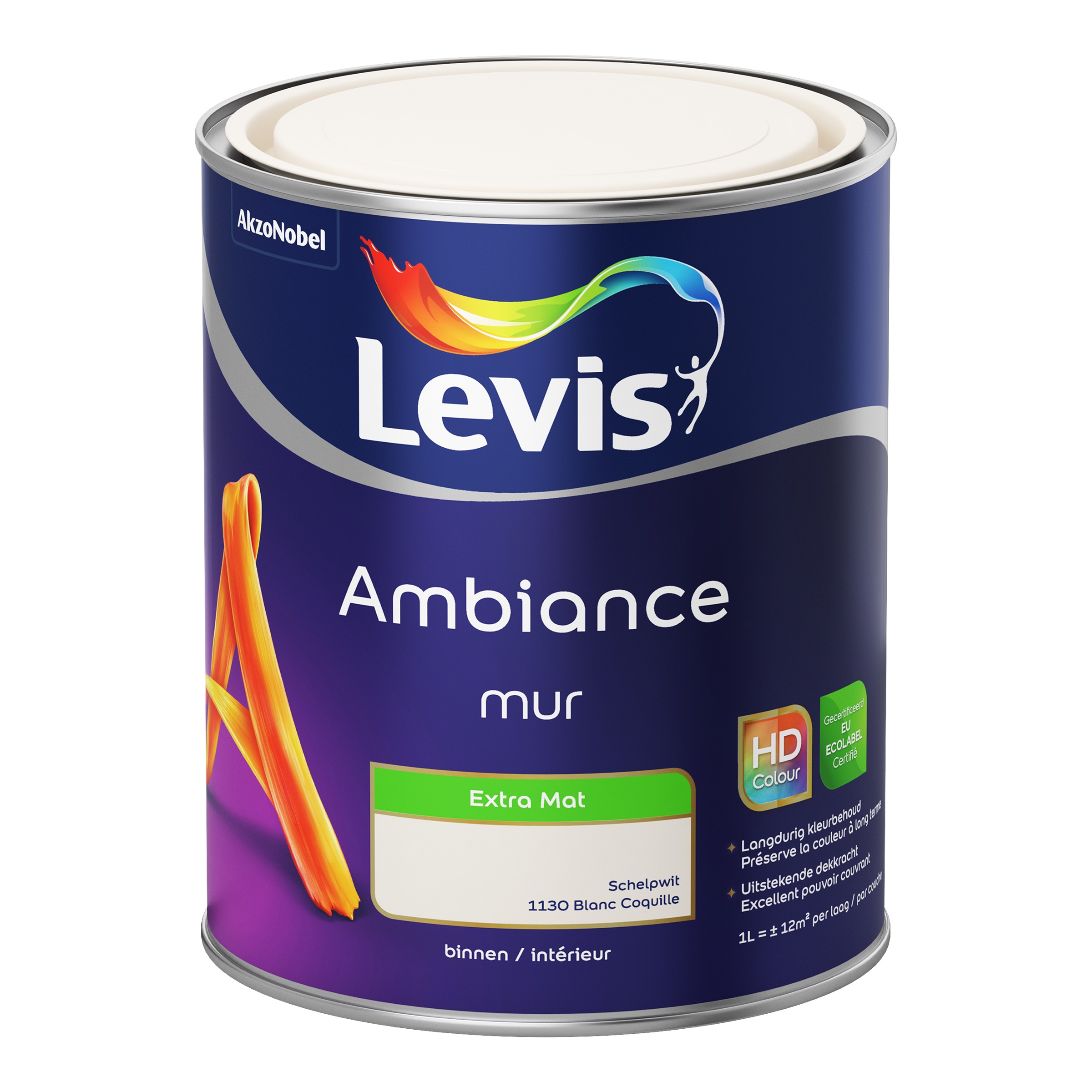 MUURVERF AMBIANCE MUR EXTRA MAT SCHELPWIT 1 L