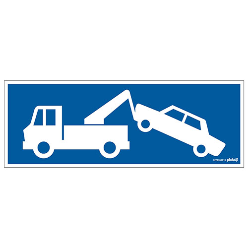 Pictogram Wegsleepzone 33x12cm