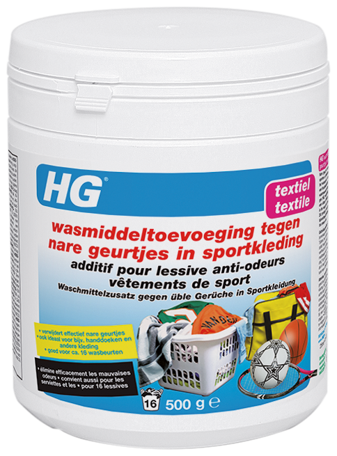 HG WASMIDDELTOEVOEGING TEGEN NARE GEURTJES IN SPORTKLEDING 500GR