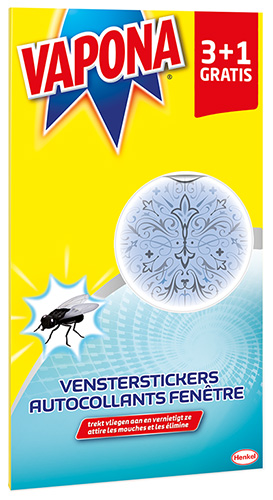 ANTI-VLIEG VENSTERSTICKER BLAUW - 3+1 STUKS