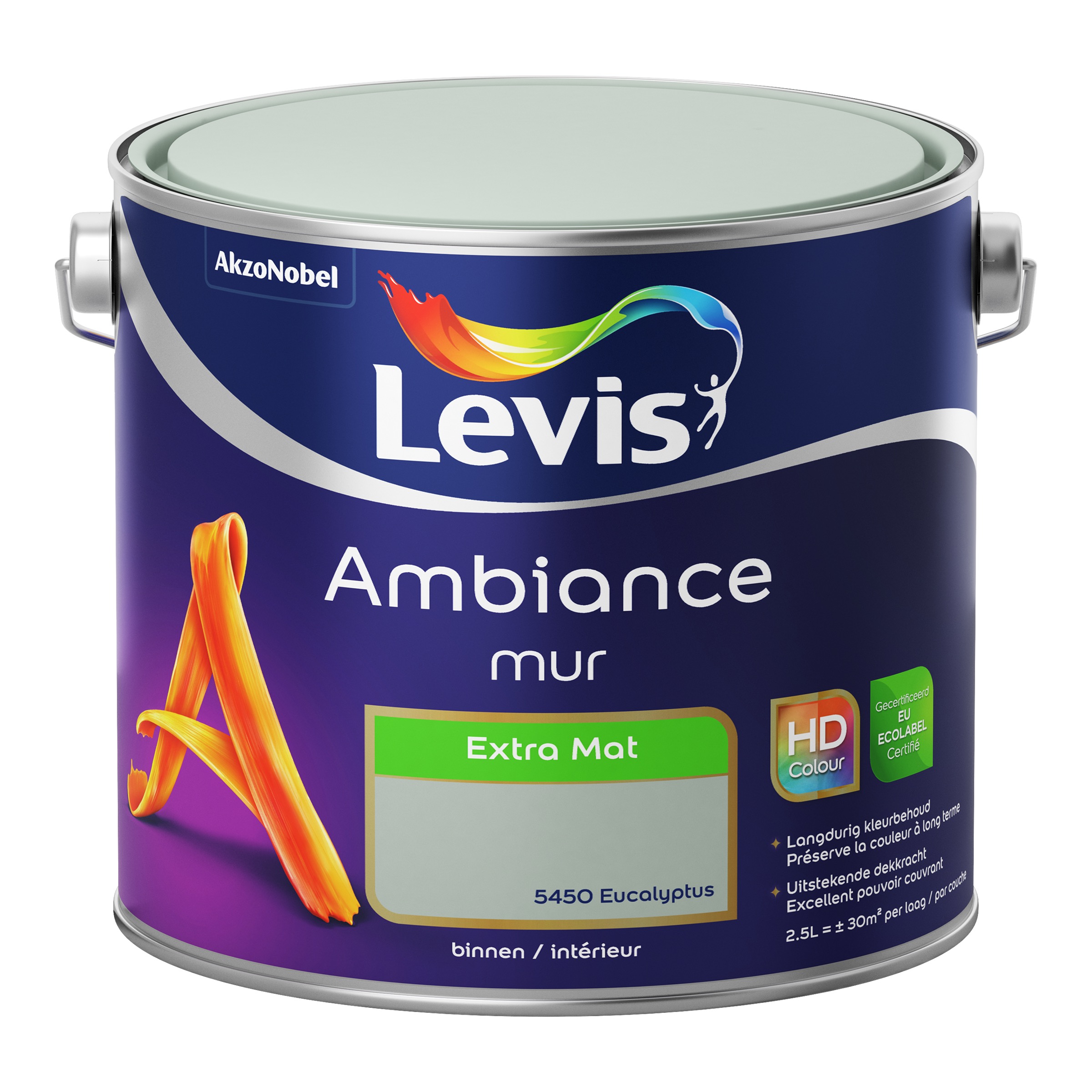 MUURVERF AMBIANCE MUR EXTRA MAT EUCALYPTUS 2,5 L