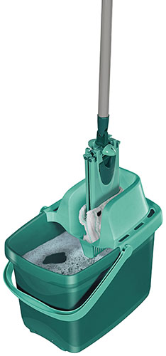 Set Emmer Met Pers + Vloerwisser 33cm + Steel Combi Clean