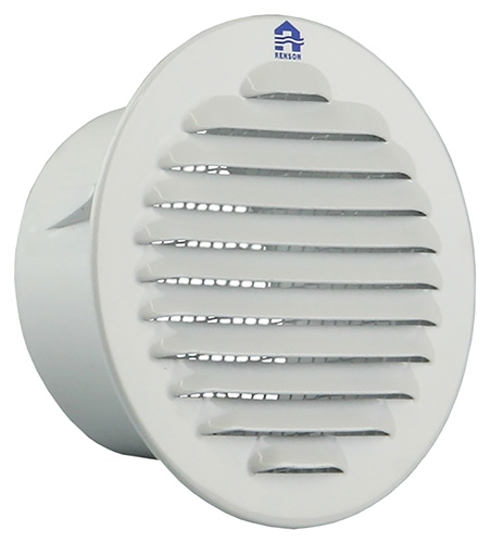 Rond Inbouw Schoepenrooster Aluminium Ral 9010 ø 80mm