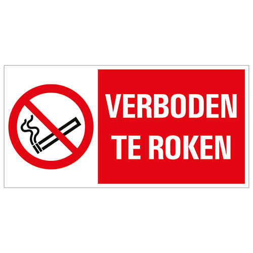 Pictogram 15x30cm ''verboden Te Roken''