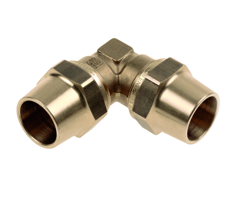 COUDE BICÔNE 90° POUR GAZ 22 MM LAITON