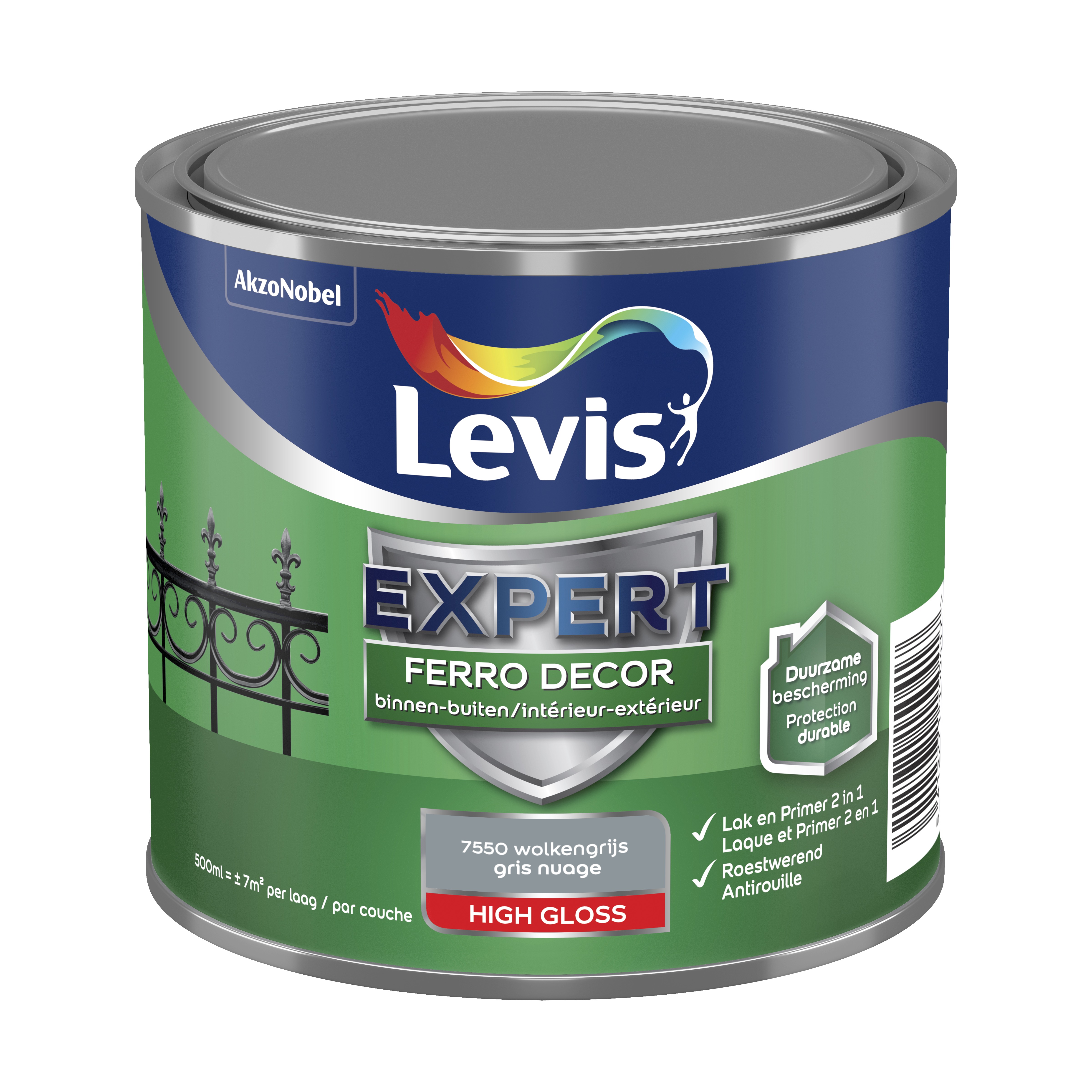 ROESTWERENDE FERRO DECOR WOLKENGRIJS BRILLANT 0,5 L