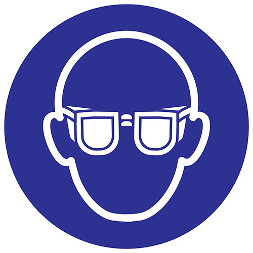 PICTOGRAM ''VEILIGHEIDSBRIL DRAGEN'' Ø18CM