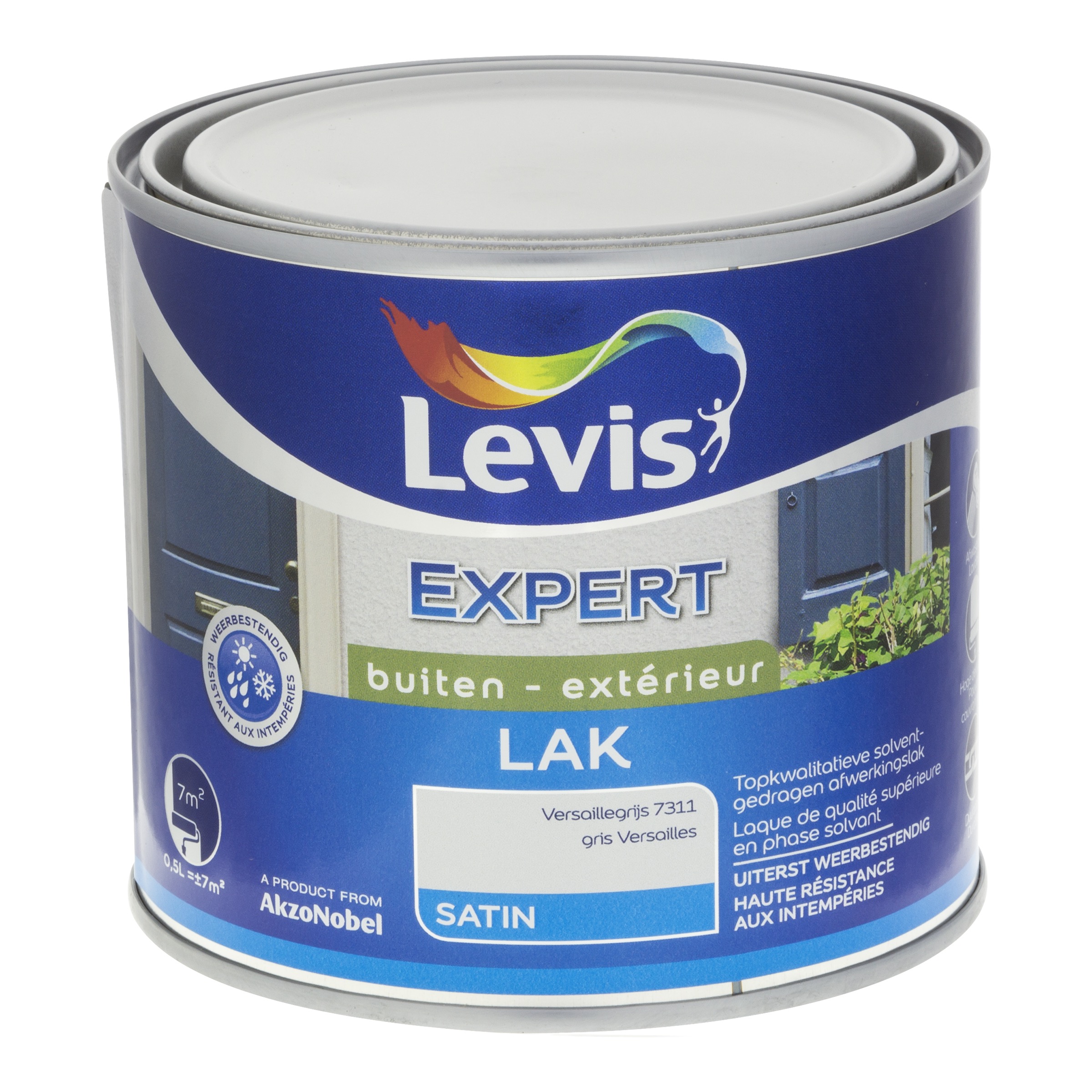 Lak Expert Hout Buiten Satin 500 Ml Versailles Grijs
