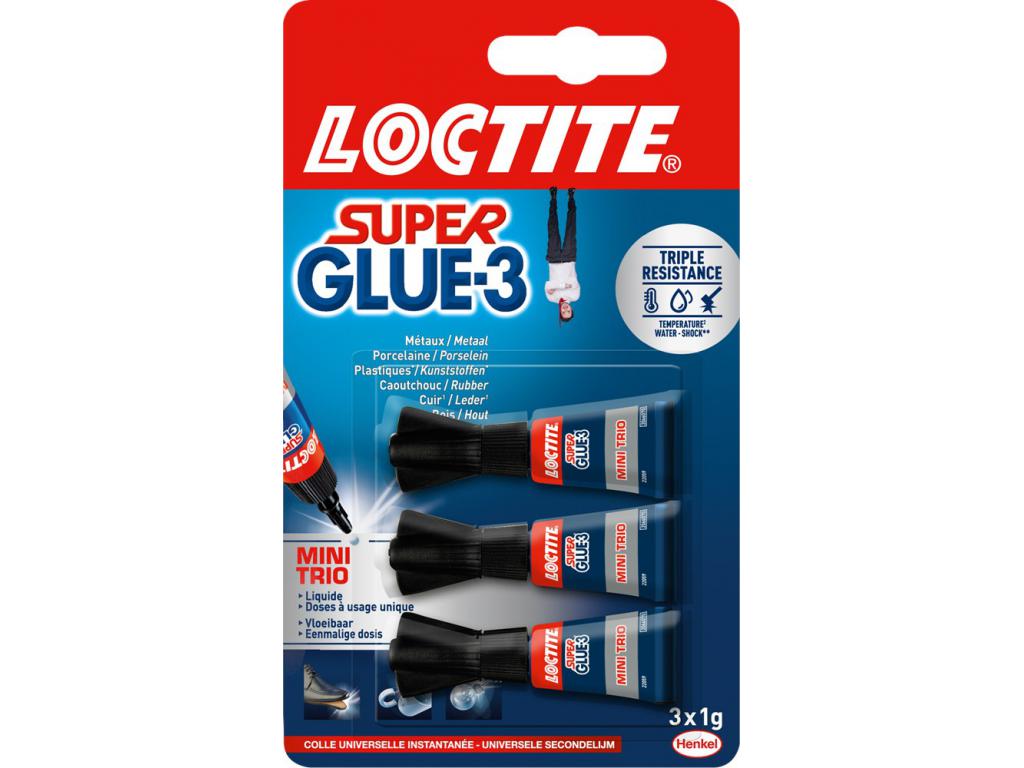 SECONDELIJKM LOCTITE SUPERGLUE-3 MINITRIO (3X1G)