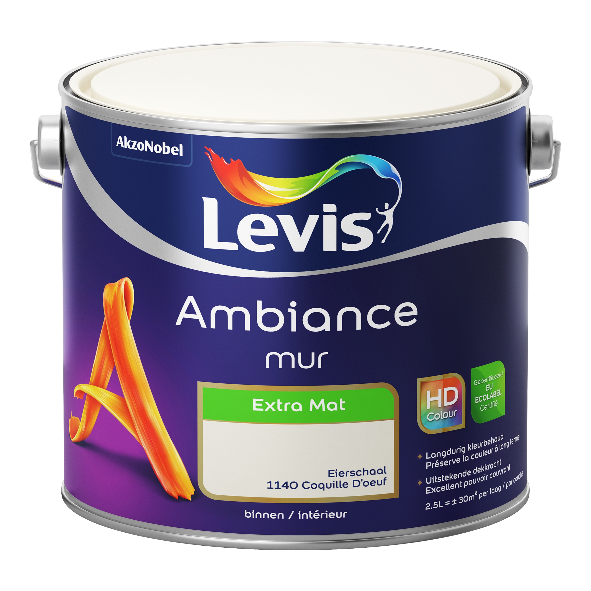 MUURVERF AMBIANCE MUR EXTRA MAT EIERSCHAAL 2,5 L