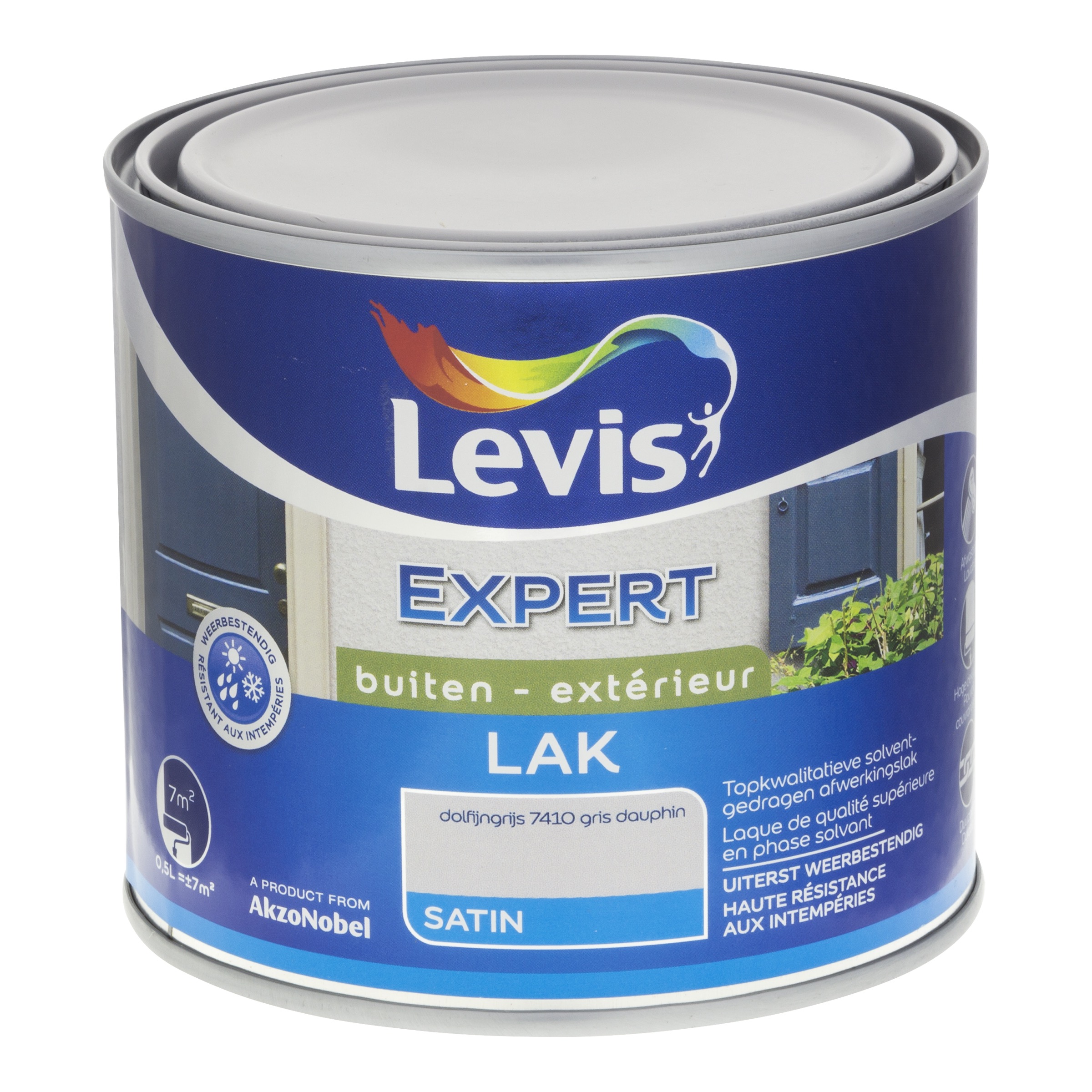 Lak Expert Hout Buiten Satin 500 Ml Dolfijngrijs