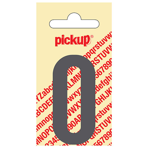 Cijfer 0 Zelfklevend 60mm Grijs