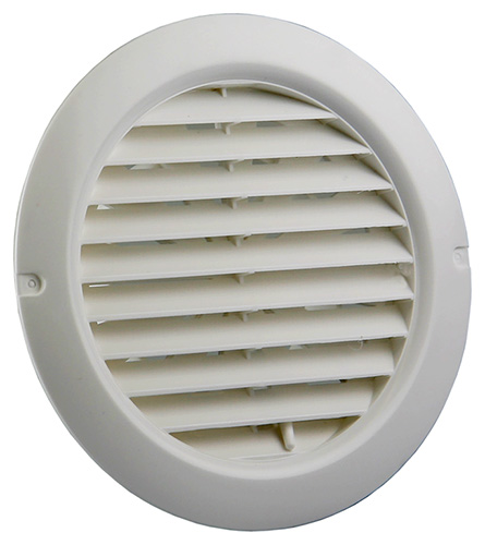 Regelbaar Rond Inbouw Rooster Pvc Ral 9010 ø 100-150mm