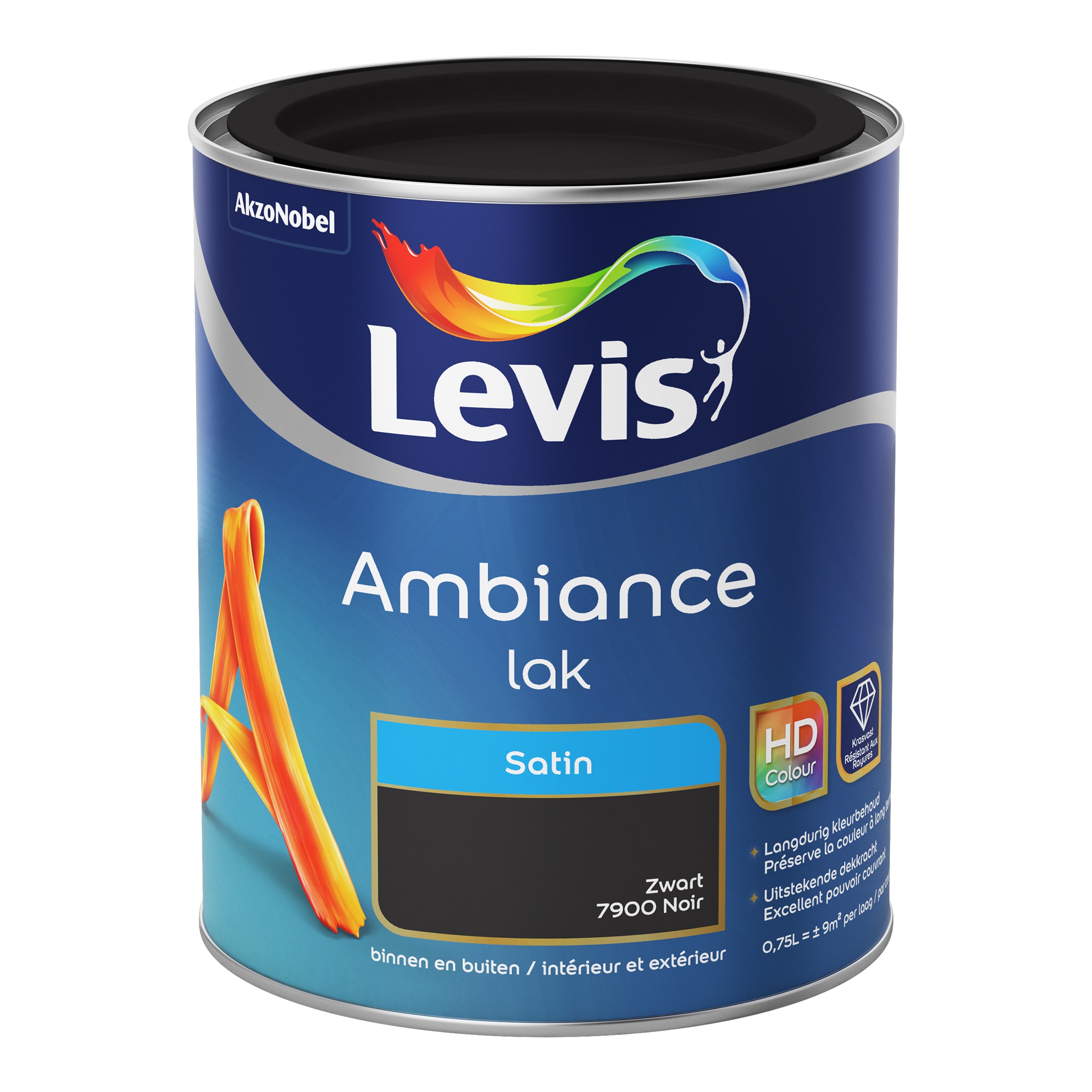 Lak Ambiance Satin Zwart 750 Ml