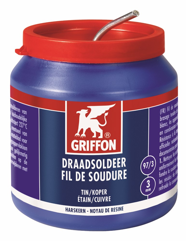 Griffon Draadsoldeer Tin/Koper 97/3 Harskern Ø 3.0 mm Pot 500 g NL/FR