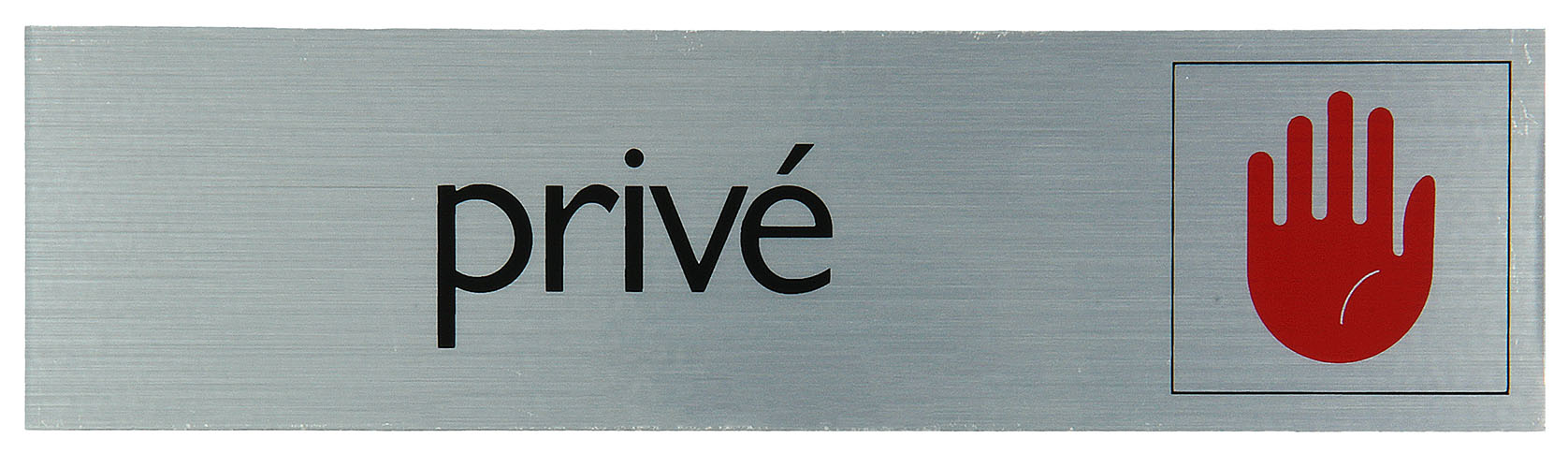 PICTOGRAM ALUMINIUM LOOK ''PRIVE'' 16,5X4,4CM