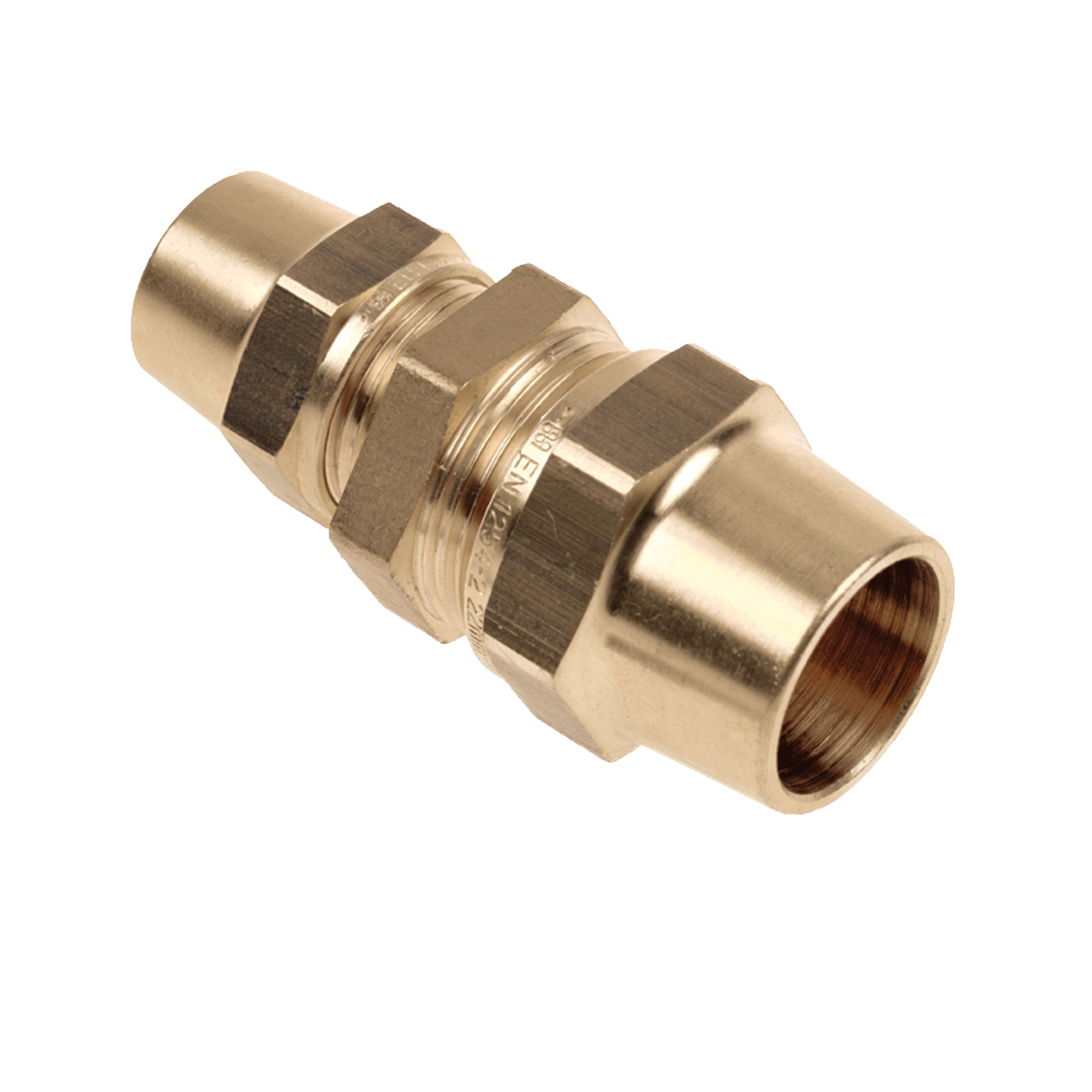 GAS-KLEMKOPPELING RECHT 22 X 15 MM MESSING