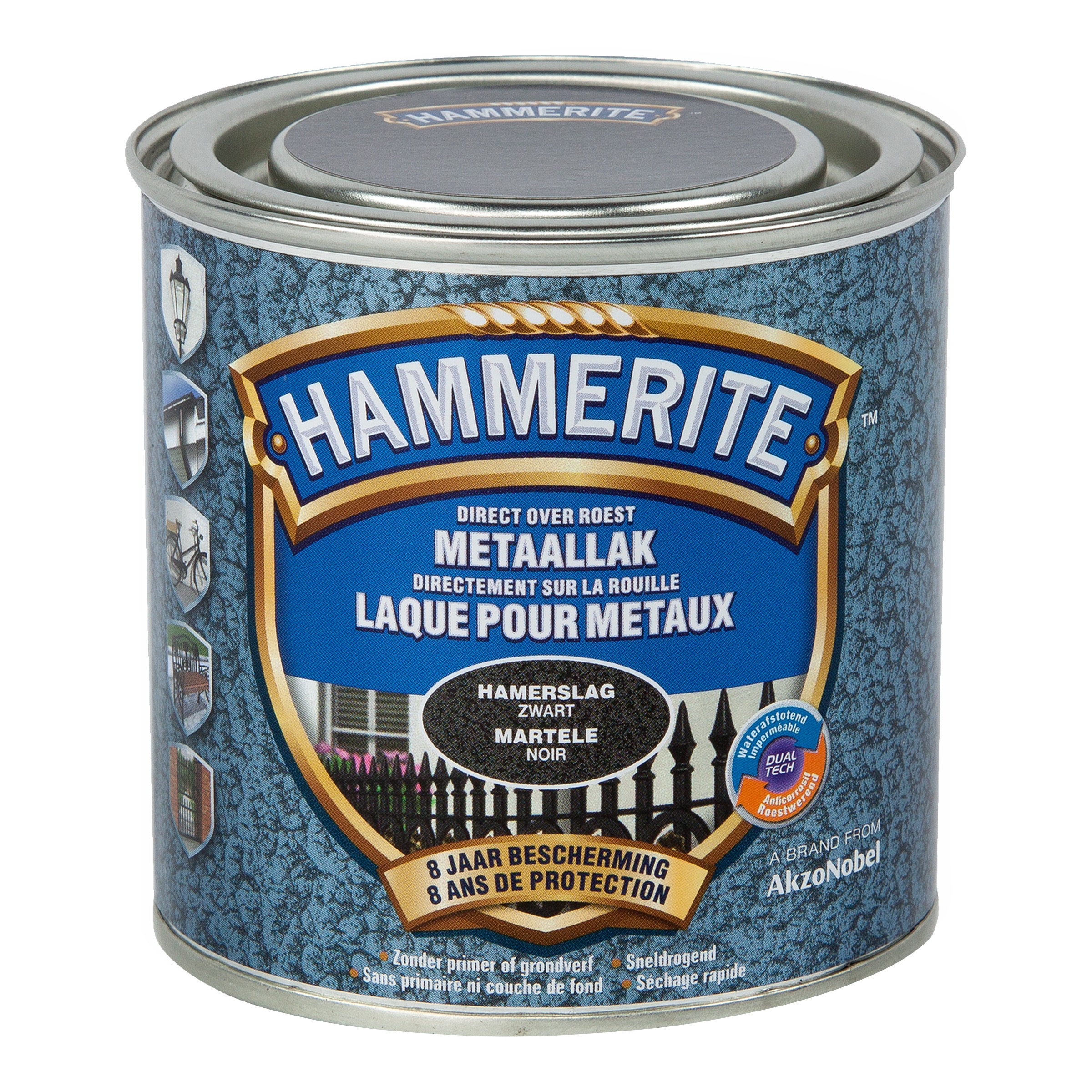 Lak Hamerslag Zwart 250 Ml