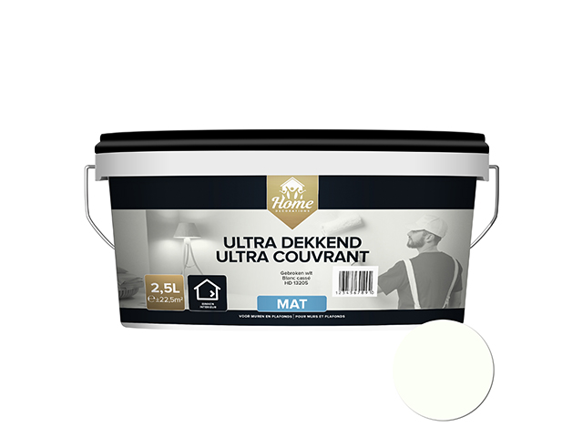 Muur- & Plafondverf Ultra Dekkend Mat Creme Wit 2,5l