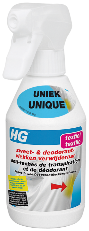 HG ANTI-TACHES DE TRANSPIRATION ET DE DÉODORANT 250ML