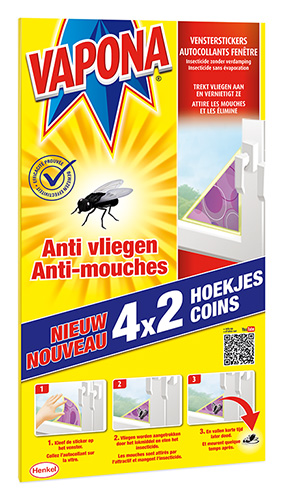 ANTI-VLIEG STICKER VOOR VENSTERHOEKEN - 6 STUKS