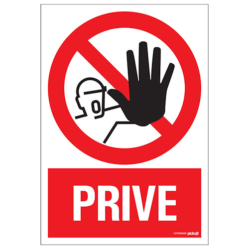 Pictogram 23x33cm ''prive''