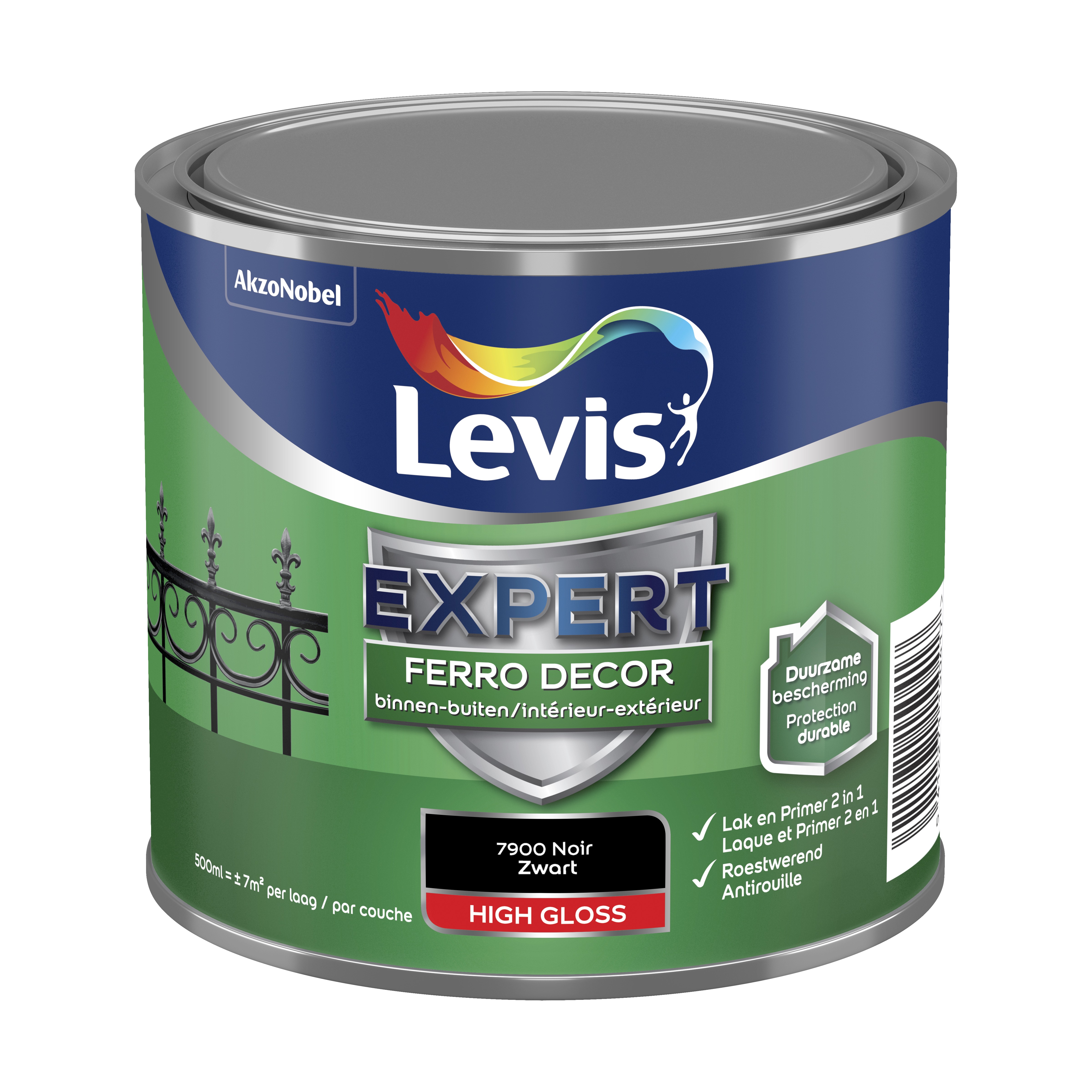 Roestwerende Ferro Decor Zwart Brillant 0,5 L