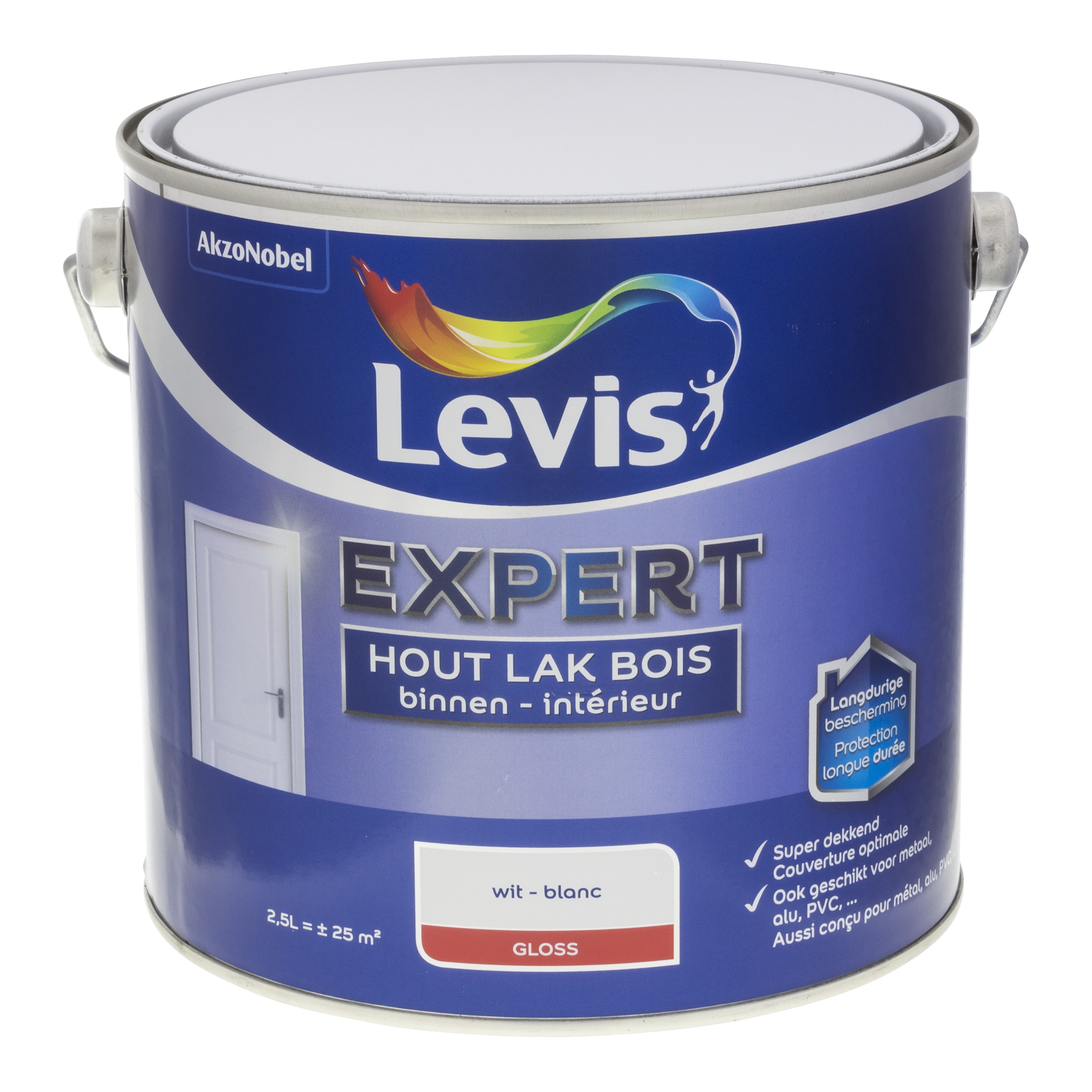 LAK EXPERT HOUT BINNEN HIGH GLOSS 2,5 L WIT