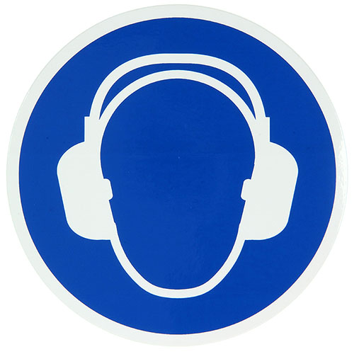 PICTOGRAM Ø15CM GEHOORBESCHERMING VERPLICHT
