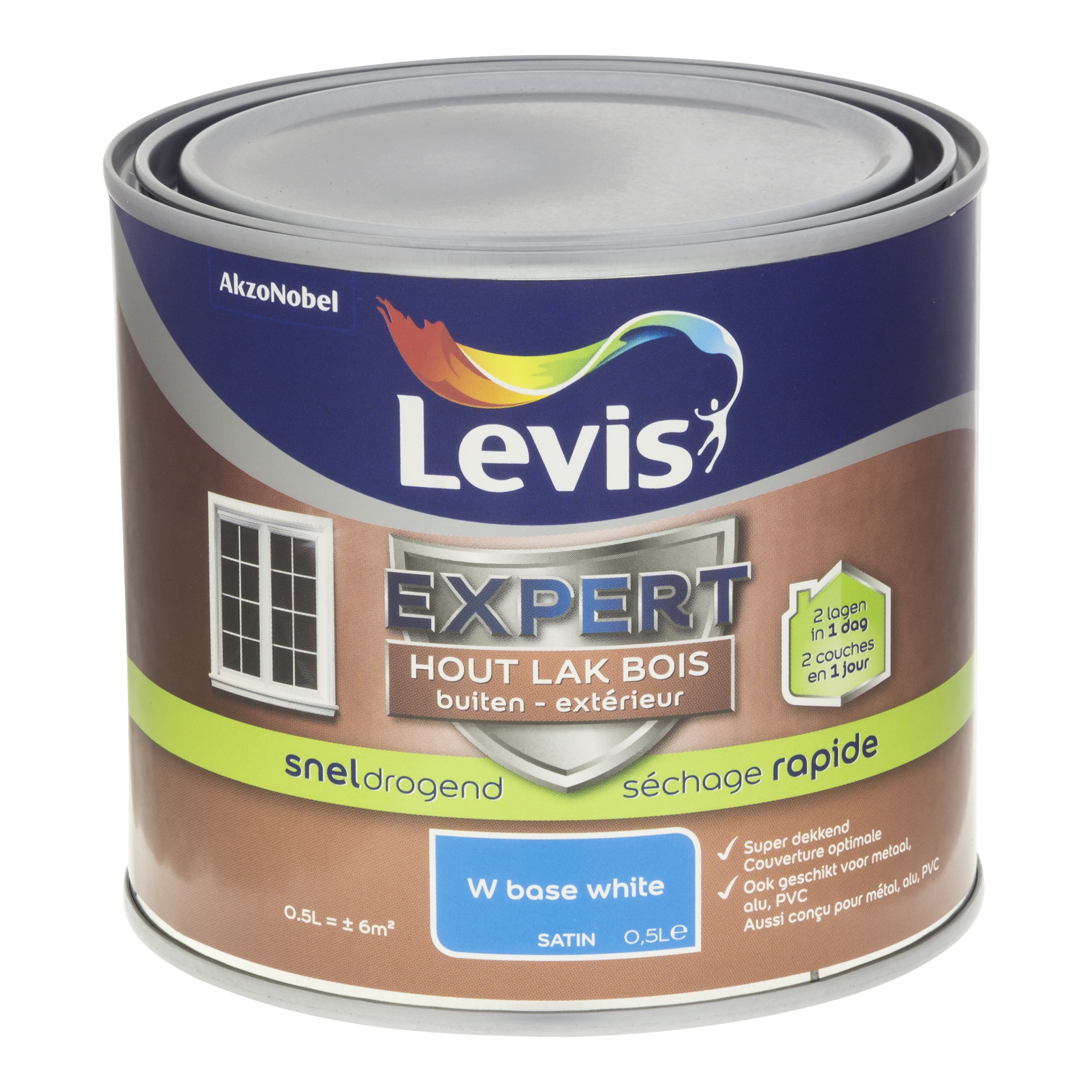 LAK EXPERT HOUT BUITEN SNELDROGEND SATIN MIX 500 ML WHITE