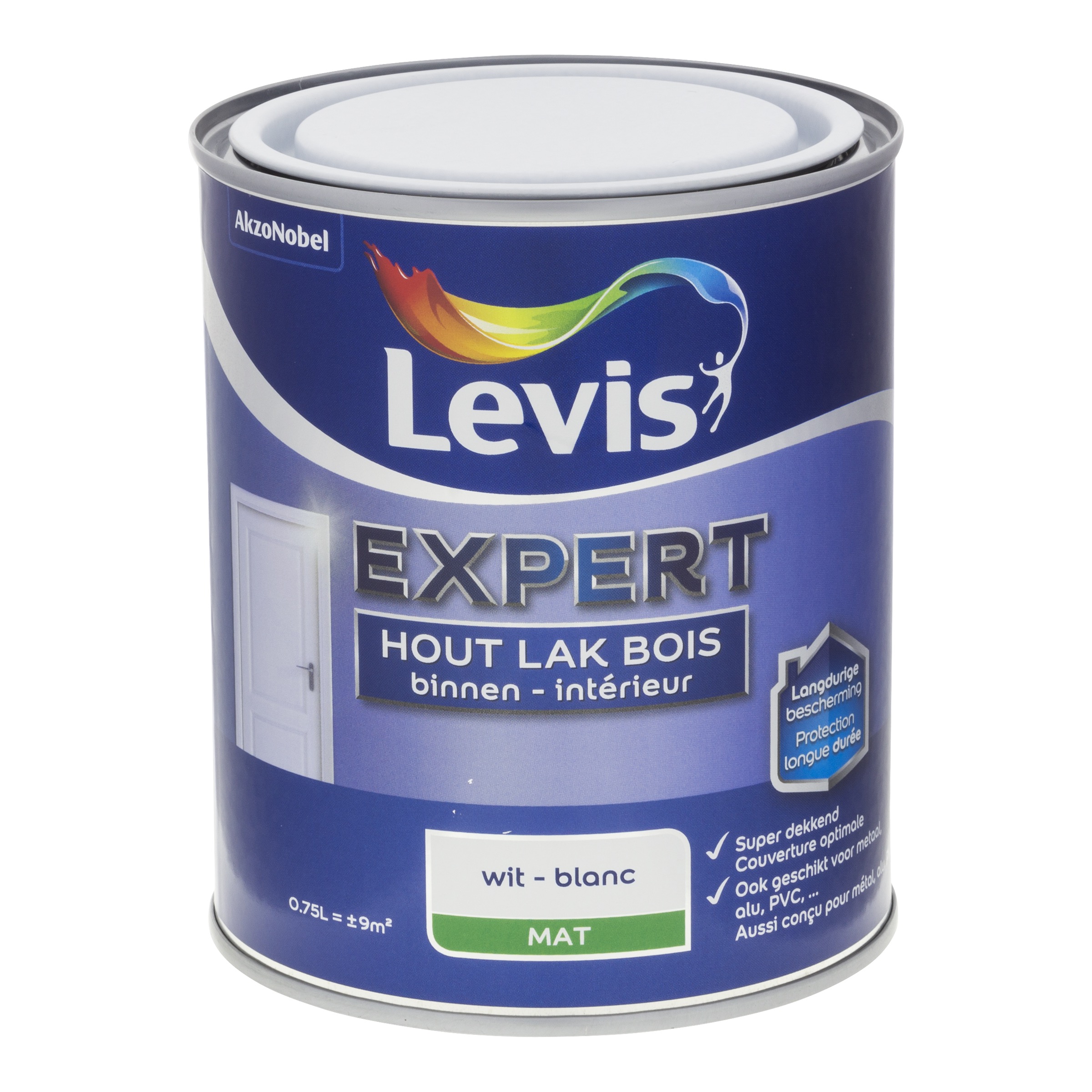 LAK EXPERT HOUT BINNEN MAT 750 ML WIT