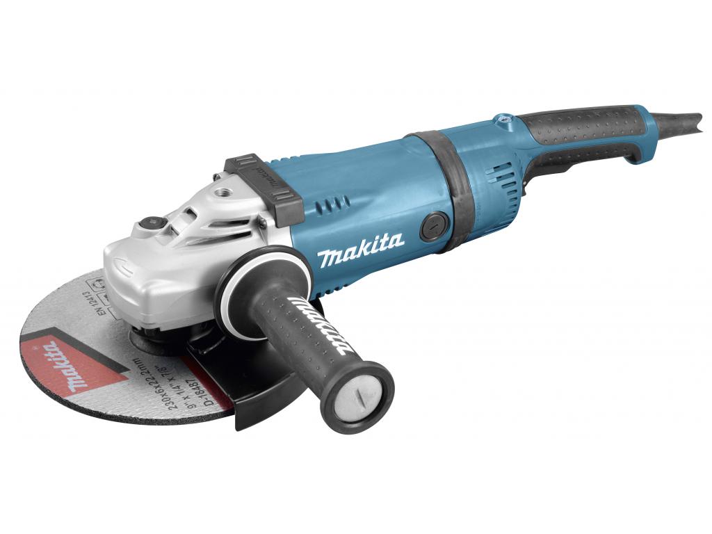 HAAKSE SLIJPER 230MM 2600W MET HEROPSTARTBEVEILIGING, DRAAIBARE ACHTERGREEP