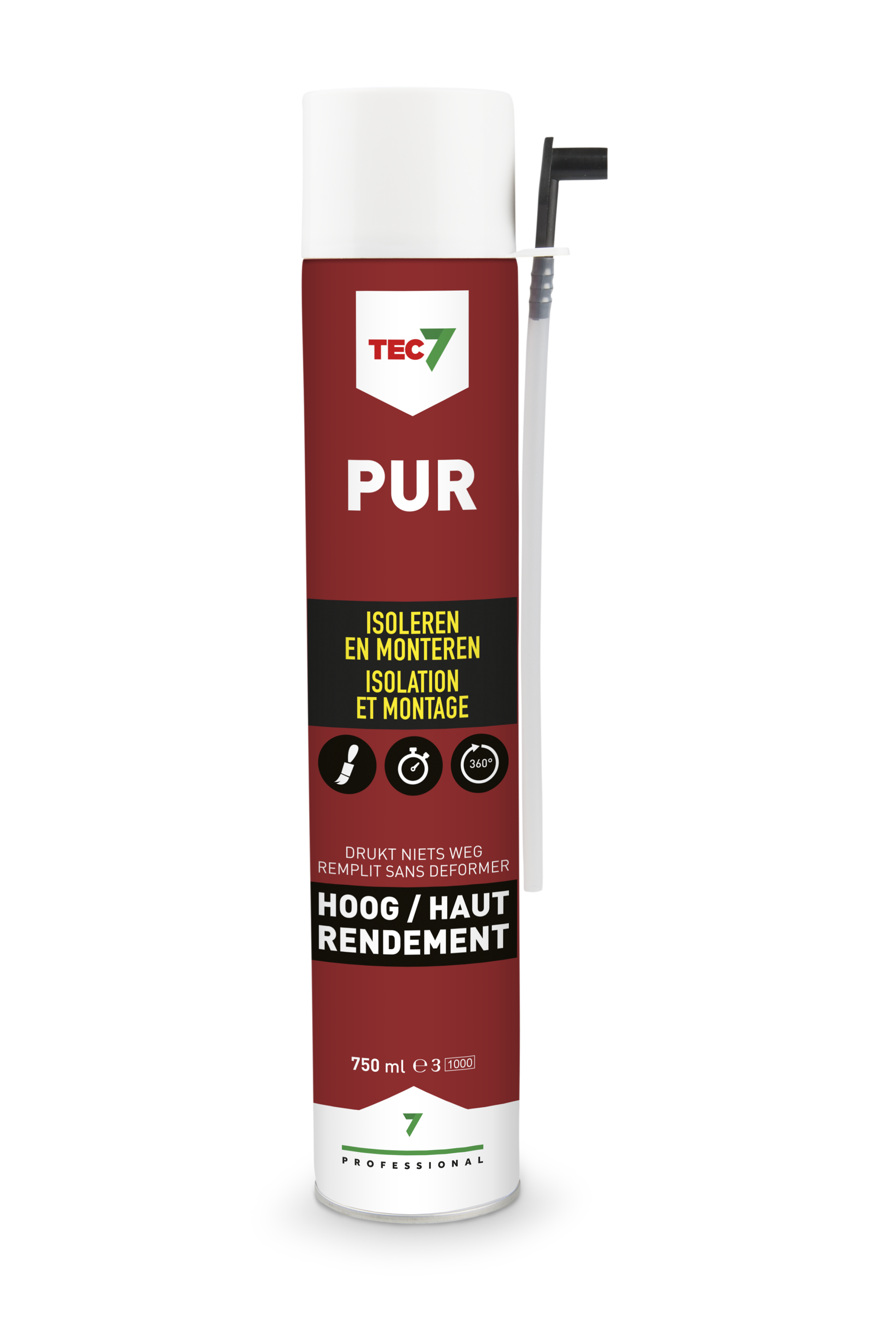 ISOLATIE EN MONTAGESCHUIM PUR SPUITBUS 750ML