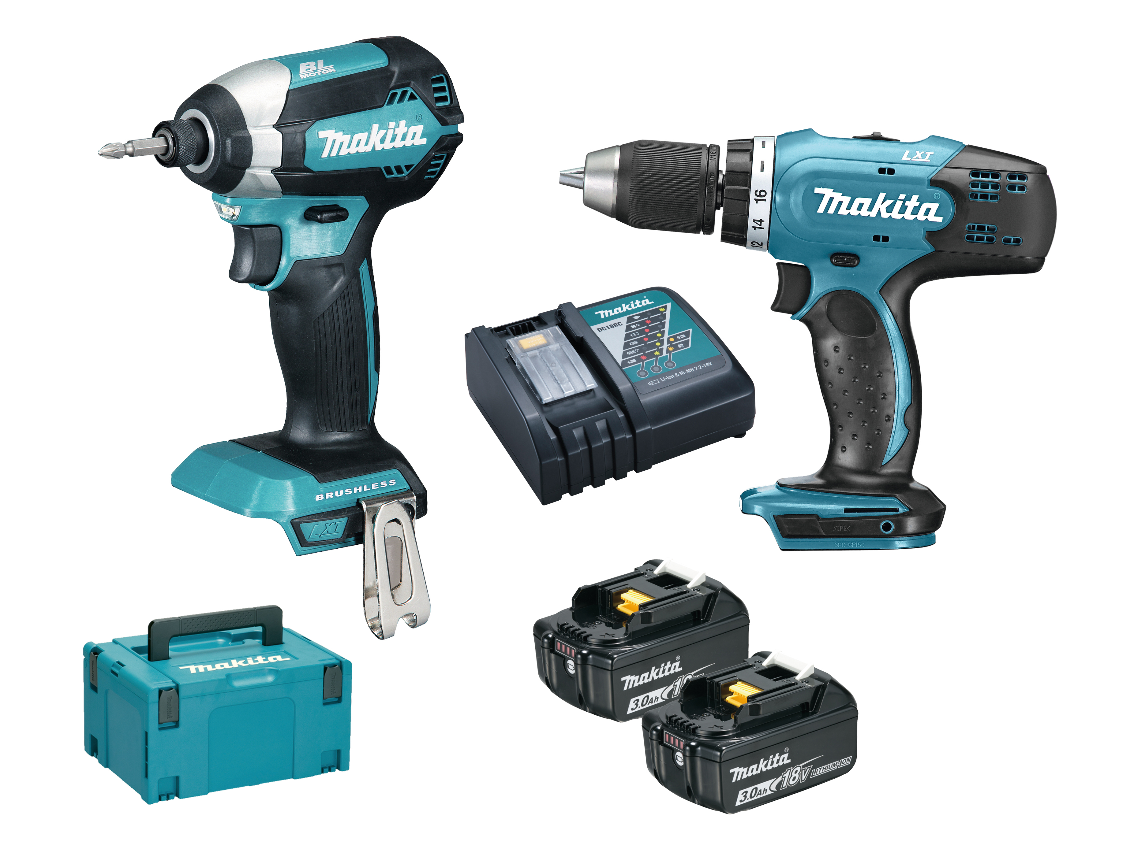 COMBOPACK LXT 18V DDF453 + DTD153 + 2X BL1830B + 1X DC18RC + MAKPAC