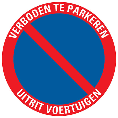 PICTOGRAM Ø30CM ''VERBODEN TE PARKEREN-UITRIT VOERTUIG''