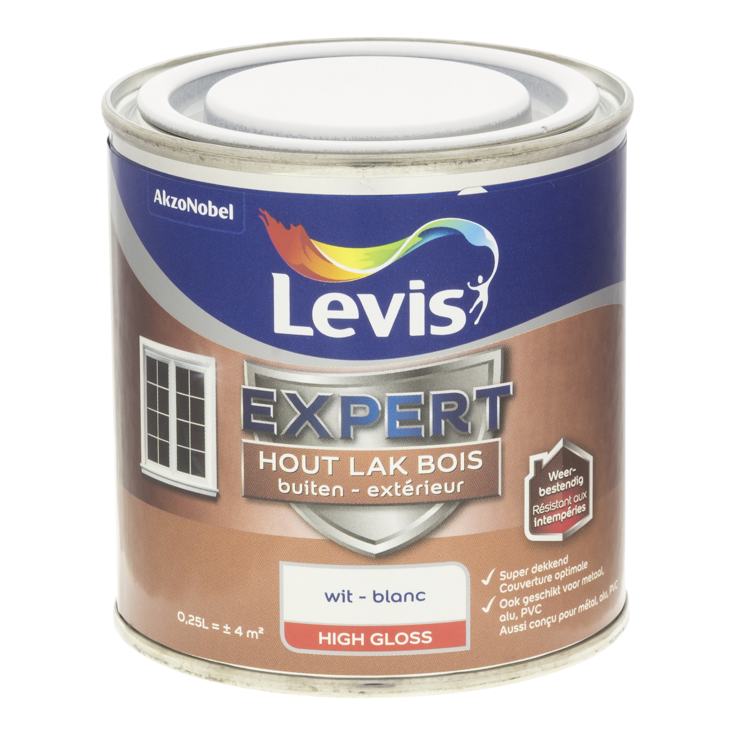 Lak Expert Hout Buiten High Gloss Wit 250 Ml