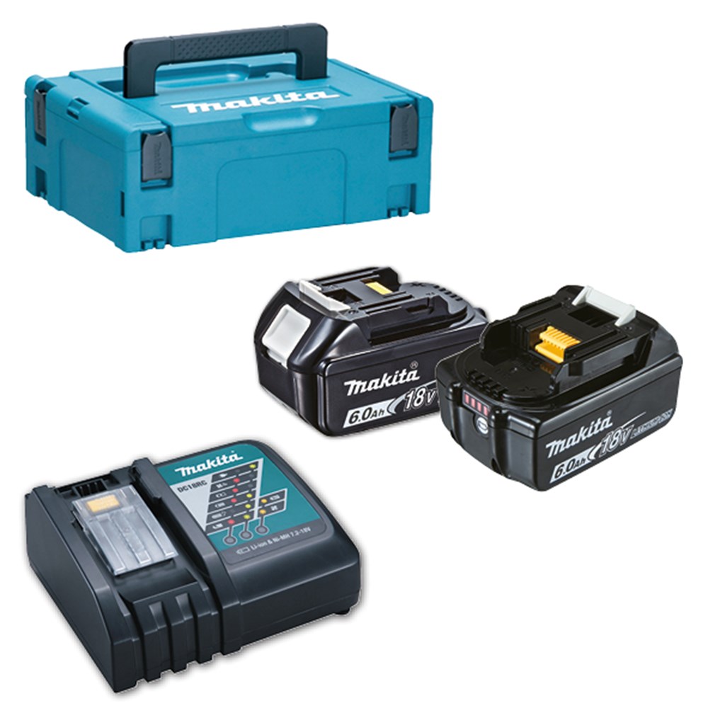 Powerpack 2x Bl1860b + Dc18rc + Makpac
