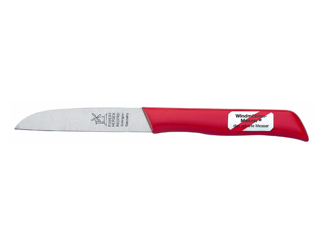 GROENTENMES 8CM RVS/KUNSTSTOF ROOD