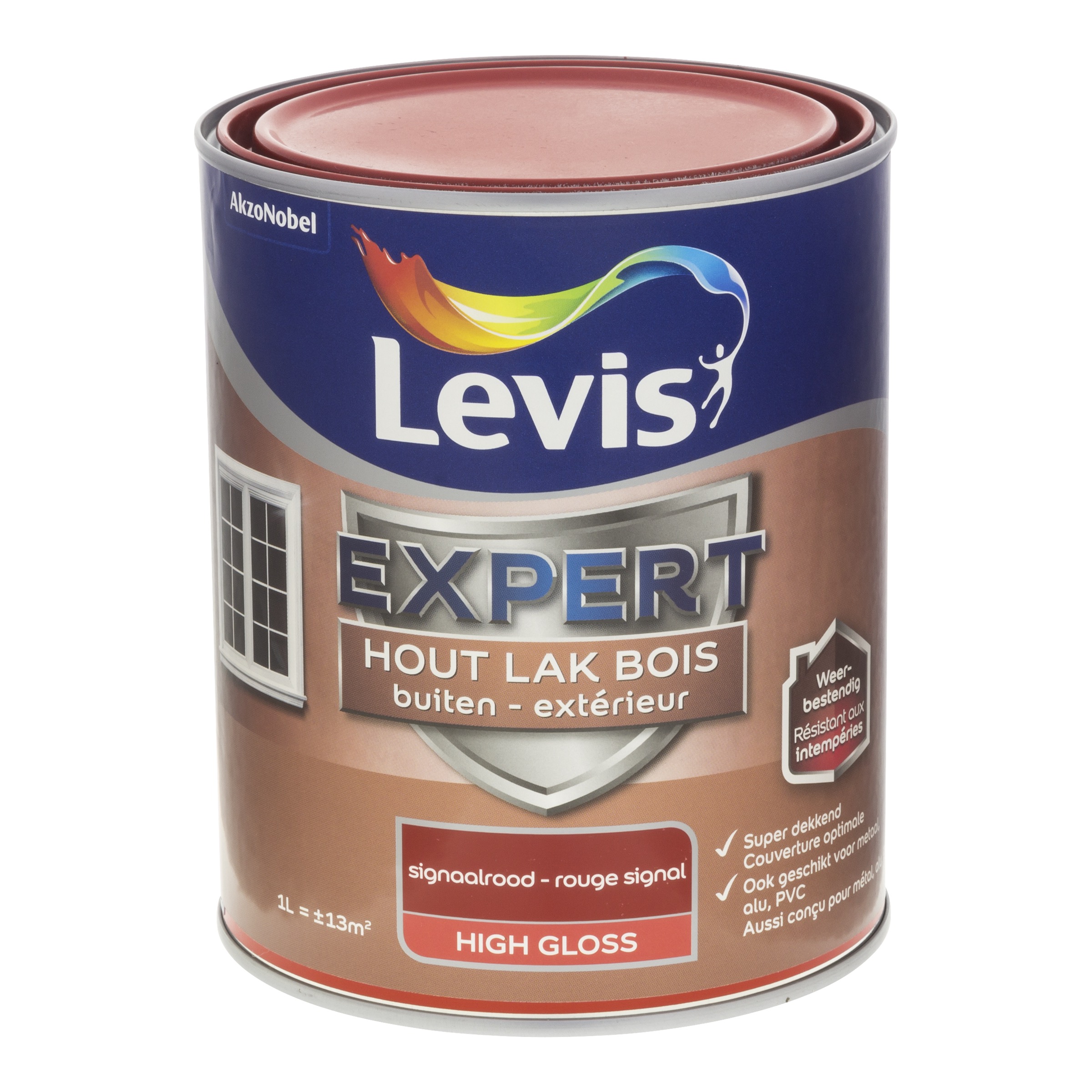 Lak Expert Hout Buiten High Gloss Signaalrood 1 L