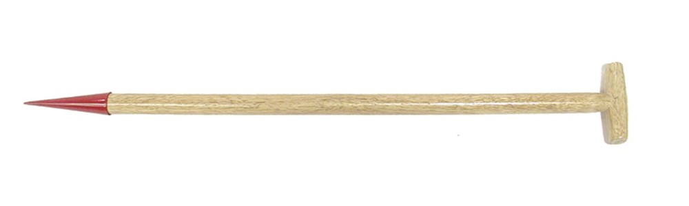METALEN POOTIJZER MET HOUTEN STEEL 80 CM