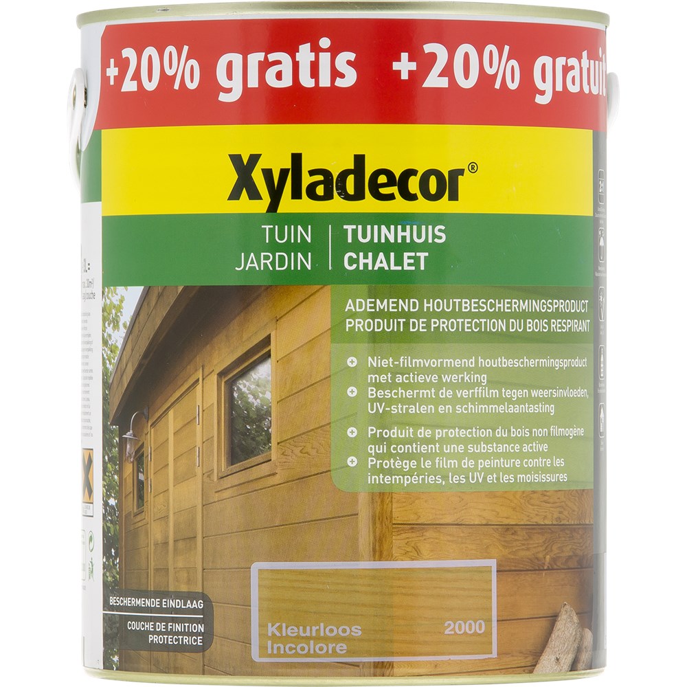 Houtbeits Voor Tuinhuis Kleurloos 2,5l + 500ml
