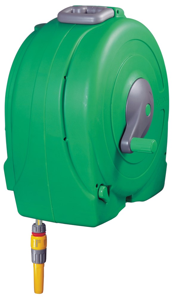 Hozelock Fast Reel Muurhaspel Inclusief 40 Meter Slang, Startset Koppelstukken & Tuinspuit.