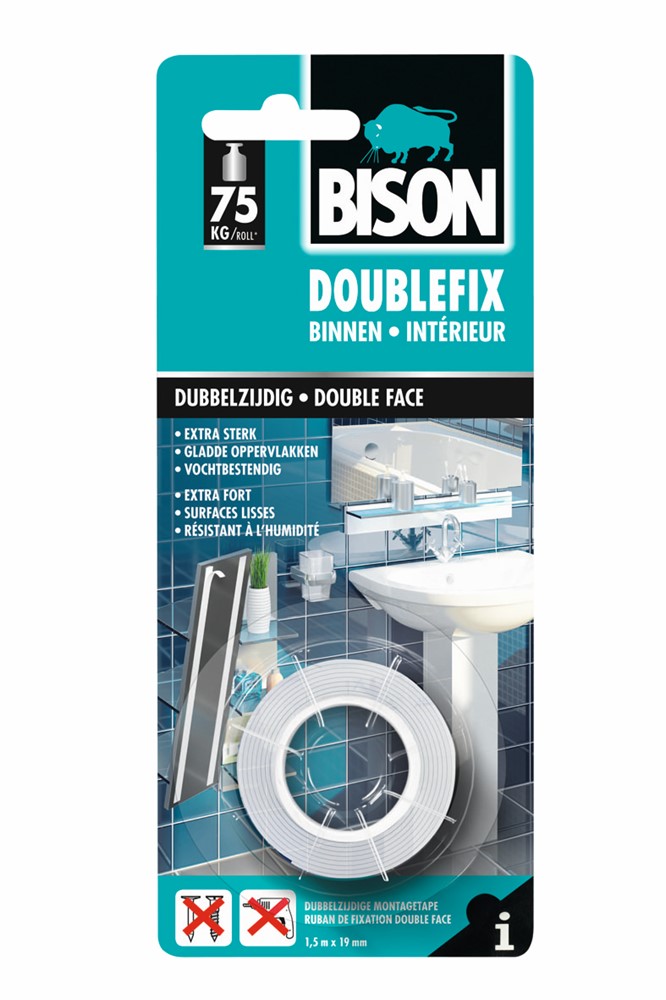 Adhesif Double Face Interieur Resistant A L''humidite 1,5m X 19mm