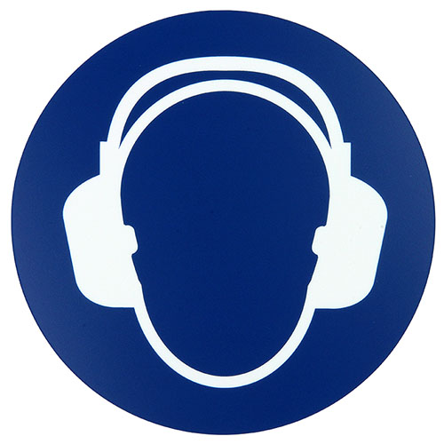 Pictogram ''gehoorbescherming Verplicht'' ø18cm