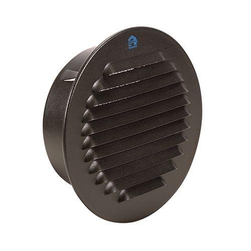 Rond Inbouw Schoepenrooster Aluminium Ral 9005 ø 115mm