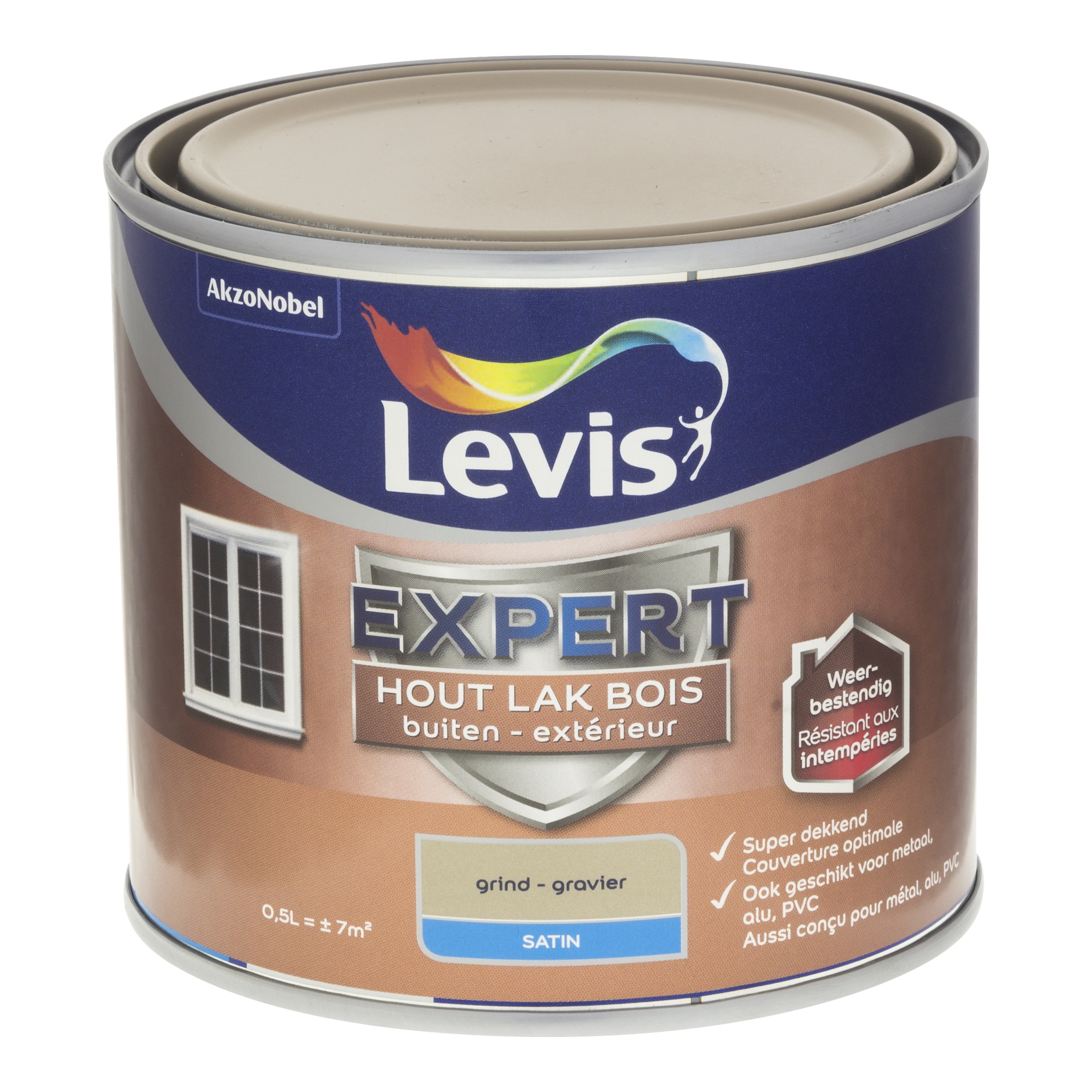 Lak Expert Hout Buiten Satin 500 Ml Grind